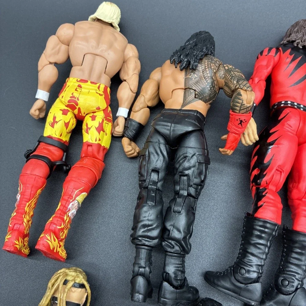 WWE Mattel Wrestling Action Figure Lot of 9 Elite Basic Bray Wyatt Kane Roman